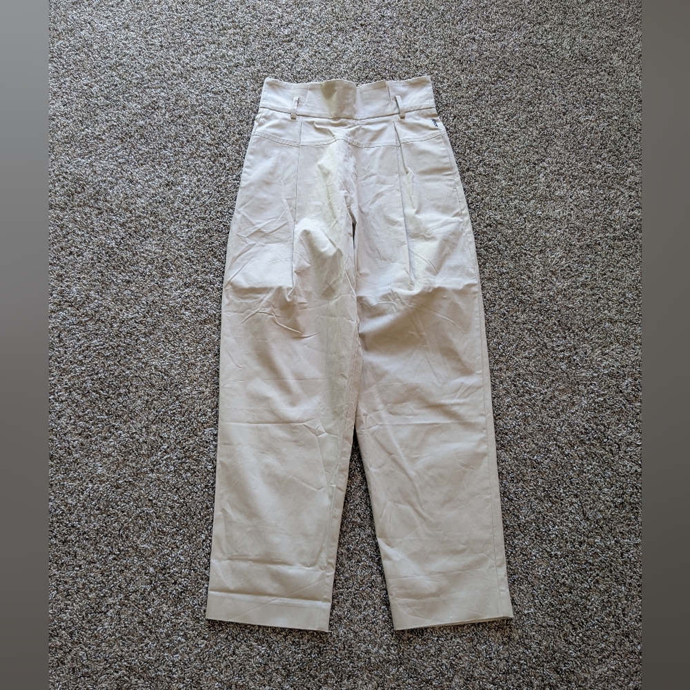 Allsaints Ali Trouser High Rise Pleated Pants Size 4 Tan *NO BELT*